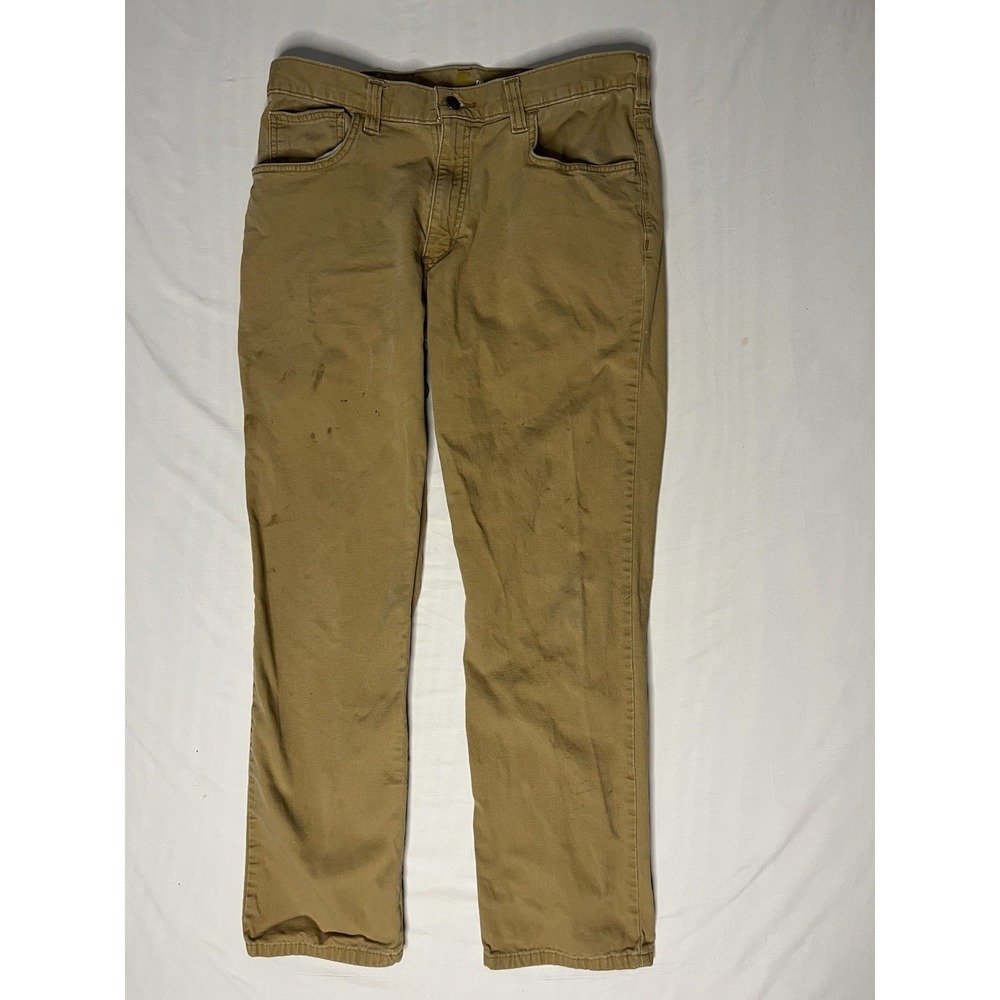Carhartt Relaxed Fot Rugged Flex Pants Men's 34x32 Beige Straight Leg 102517-918